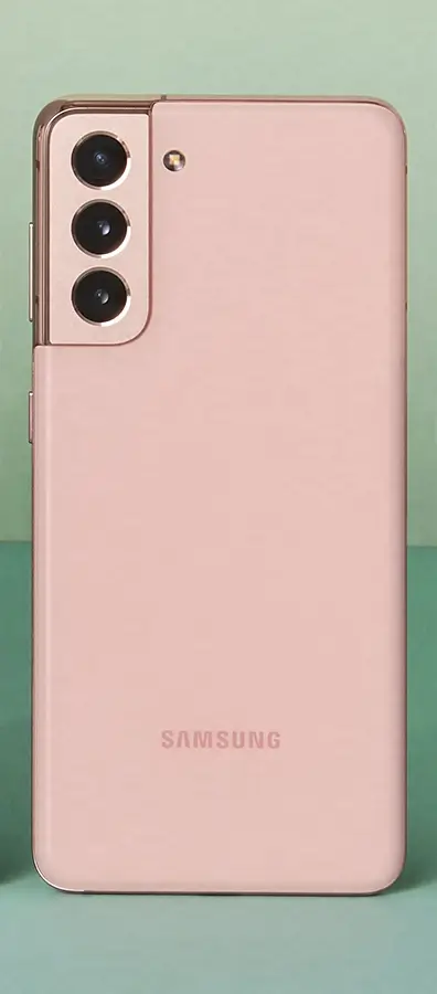 Galaxy S21 in Phantom Pink from the back