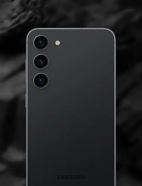 Galaxy S23 in Phantom Black, from the back