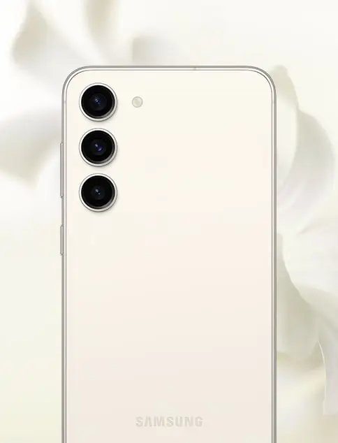 Galaxy S23 in Cream, from the back