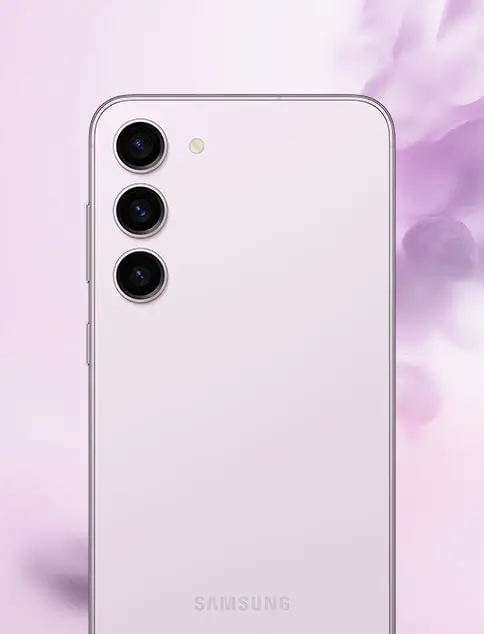 Galaxy S23 in Lavender, from the back