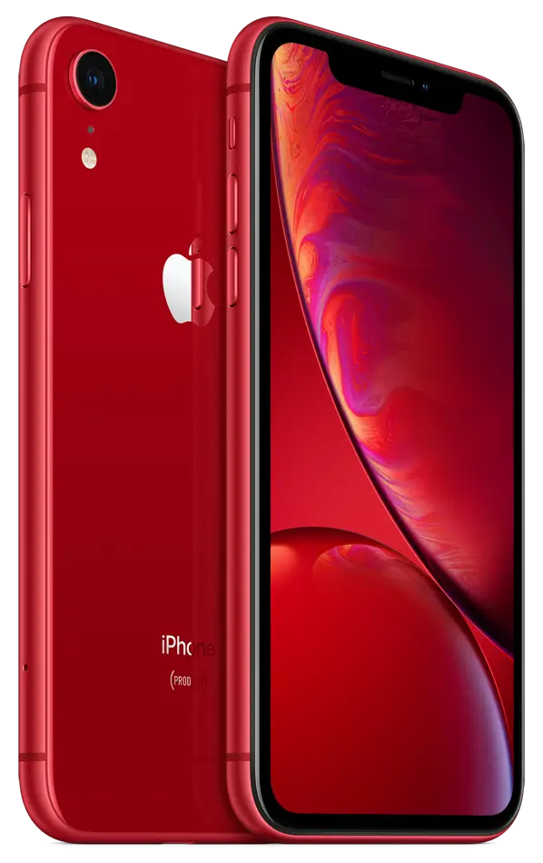 iPhone XR in RED, back and front