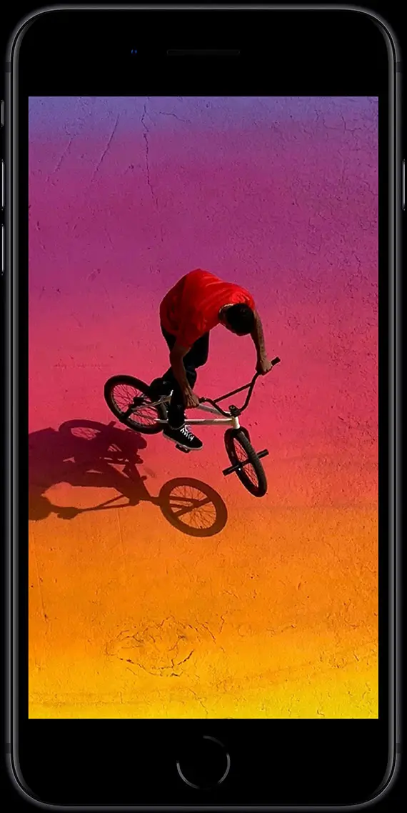 iPhone 8 Plus from the front, to the same scale