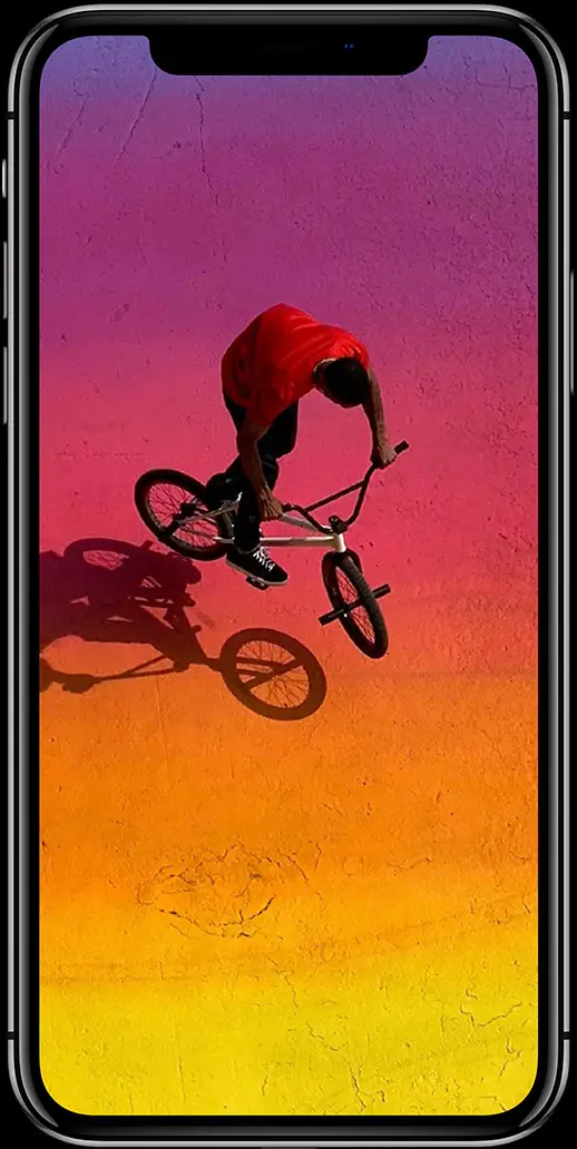 iPhone X from the front, to the same scale
