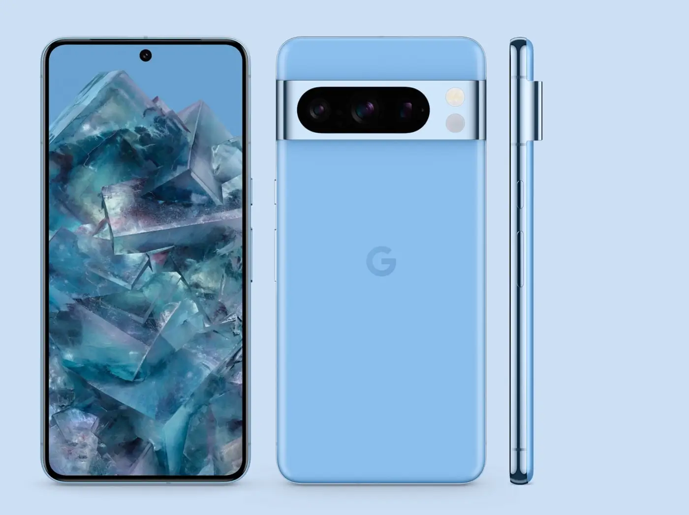 Pixel 8 Pro in Bay: the front, the back and the side